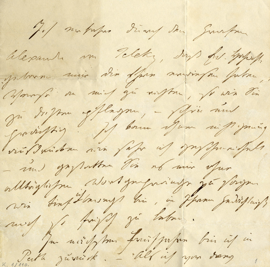 Liszt Ferenc levele Vörösmarty Mihálynak. Kryizawitz, 1843. március 17.