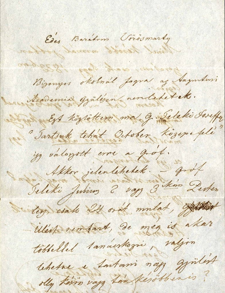 Gróf Széchenyi István levele Vörösmarty Mihálynak. Bécs, 1833. június 29.