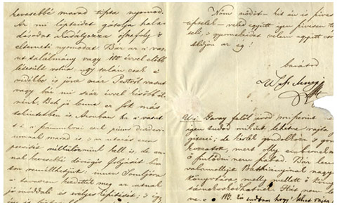 Báró Wesselényi Miklós levele Vörösmarty Mihálynak. Zsibó, 1846. július 26.